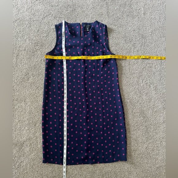 Adrienne Vittadini Dress Size 2 Navy & Pink Polka Dot Shift Sleeveless casual - Picture 5 of 12